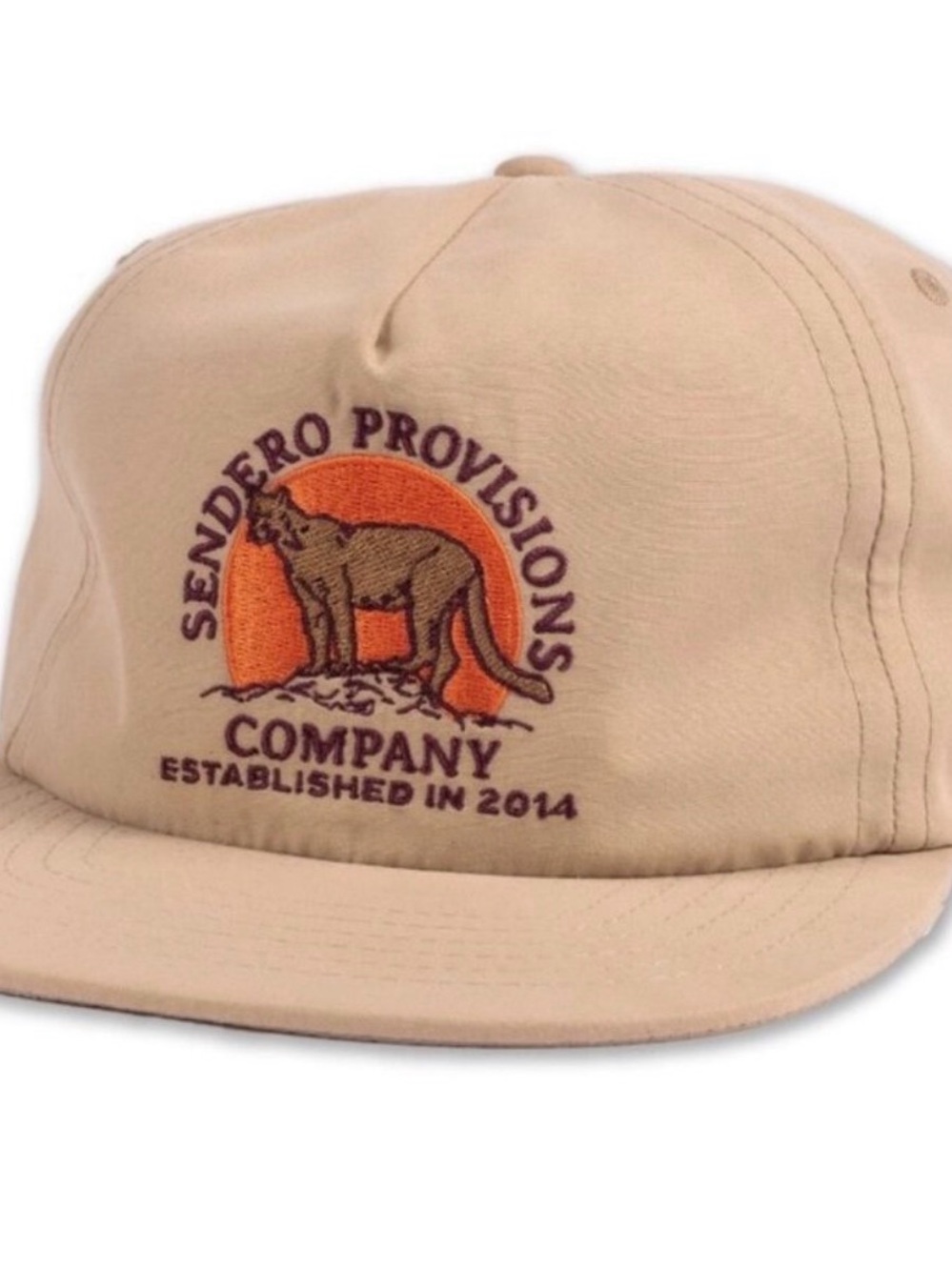 Sendero Provisions Mountain Lion Hat Cream Khaki Snapback Cap - Picture 1 of 6